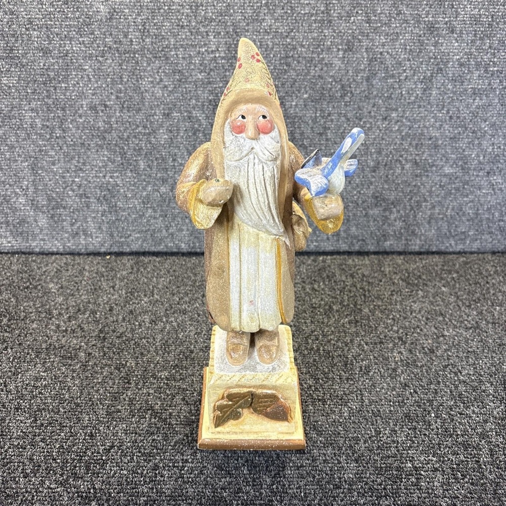 Vintage House Of Hatten Santa Figurine With Blue Bird~Christmas Decor 13"~READ